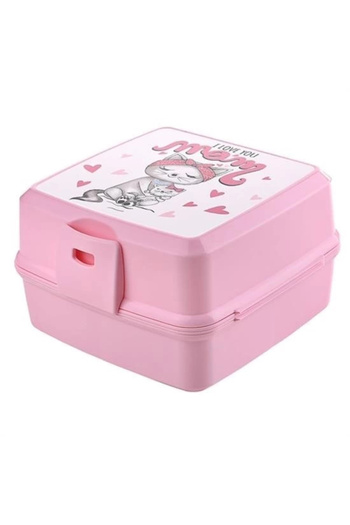 The LOG INVEST Automatic Lunch Box with Spoon and Fork 4 Compartments Children's Lunch Box Storage Box