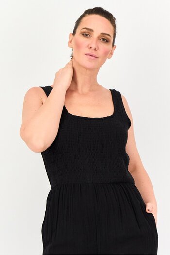 Brave Soul Women Solid Sleeveless Jumpsuit, Black