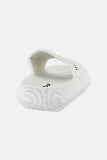 Reebok Men Brand Logo Slip On Slides, Off White