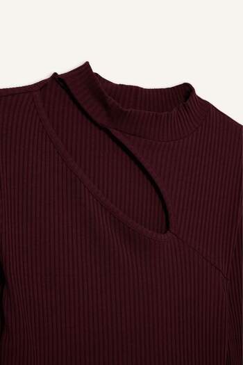 DeFacto Slim Fit Tight-Fitting Half Turtleneck Basic Solid Ribbed Camisole Long Sleeve T-Shirt C8473Ax24Au