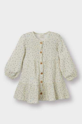 DeFacto Baby Girl Floral Long Sleeve Crinkle Dress F4679A525Au
