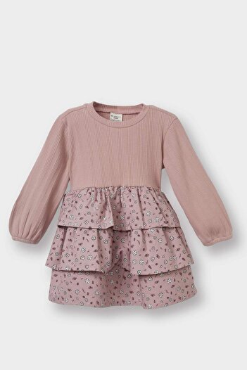 DeFacto Baby Girl Floral Long Sleeve Ribbed Camisole Dress G0373A525Wn