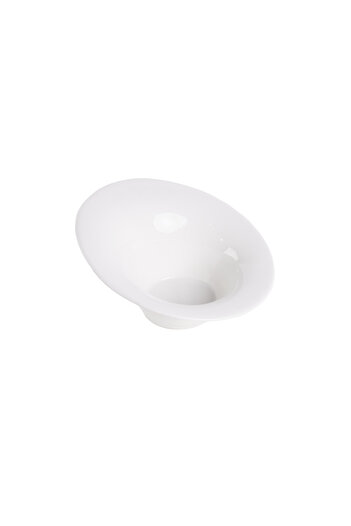 SQUALO Round slanted porcelain bowl with an elegant and modern design - white 21.5x19.5x11 cm