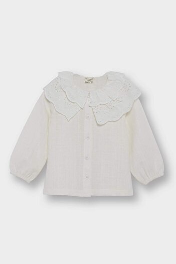 DeFacto Baby Girl Big Lapel Twill Long Sleeve Shirt F9519A525Au