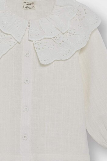 DeFacto Baby Girl Big Lapel Twill Long Sleeve Shirt F9519A525Au