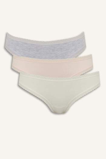 DeFacto Lace Detailed 3-Piece Brazilian Panties Fall in Love F2190Ax25Au