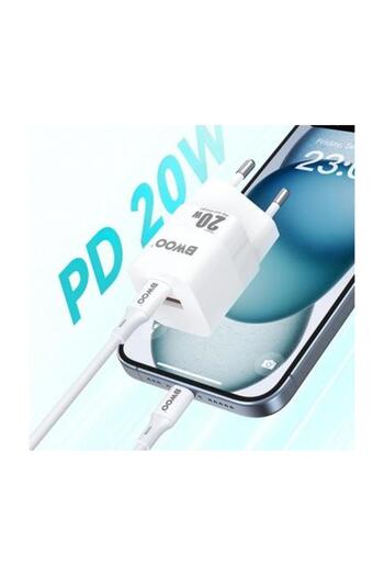 Bwoo Incarcator Retea BO-CDA156 20W 3A 1 x USB-A - 1 x USB-C Alb