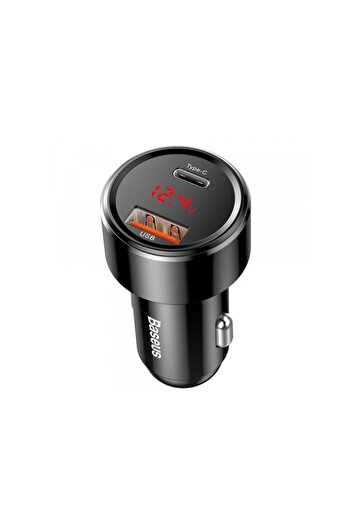 Baseus Incarcator Auto Magic Display Series 45W 6A 1 x USB-A - 1 x USB-C Negru CCMLC20C-01