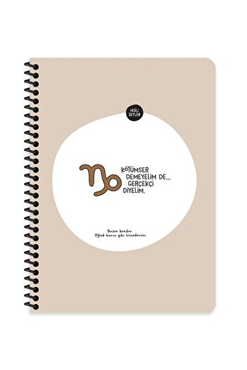 KESKİN COLOR Hisli Şeyler Concept Horoscopes Series 16,5X22,5 Squared Spiral Stickered Notebook - 1 Piece