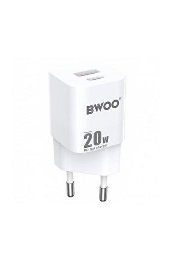 Bwoo Incarcator Retea BO-CDA156 20W 3A 1 x USB-A - 1 x USB-C Alb