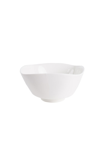 SQUALO Square (porcelain) bowl with curved edges, elegant and modern design - white 22.5x22.5x12 cm
