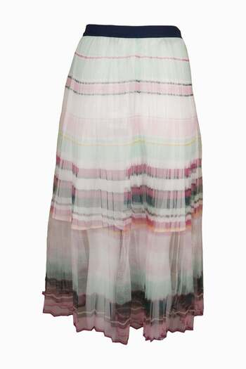 ONLY Iredescence Jersey Stripes Skirt - M, White, 100% polyester