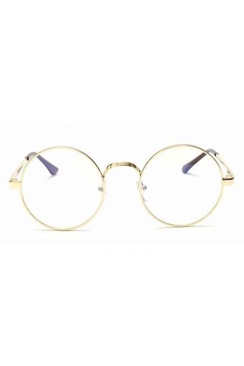Zamo Eyeglass Frames, Zamo®, Munich Clear, Round Model, Gold Color, Clear Lenses