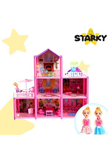 Other 129 Pieces Dollhouse Furniture Accessories Set Pink Villa Gift for Girls