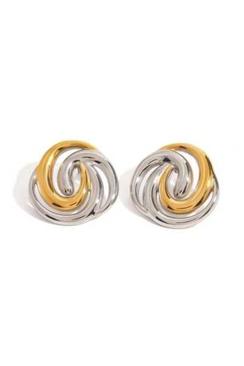Generic Silver and Gold Circular Earrings