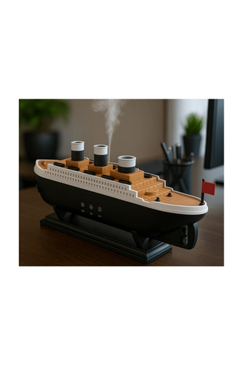 Generic Titanic Ship Humidifier | Ultrasonic Cool Mist Diffuser with LED Lights & Remote | Air Purifier