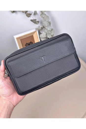 Fil Deri Genuine Leather Magnetic Zipper Men's Handbag 2114