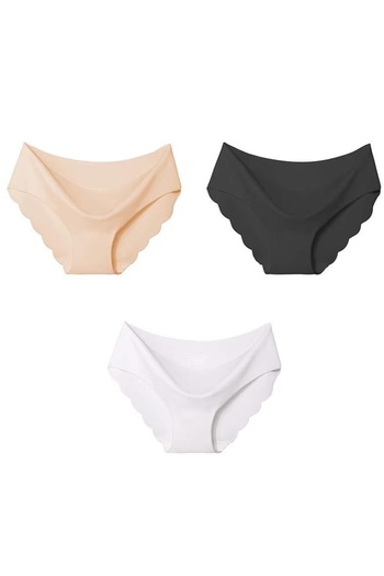 GECKO COLLECTION Laser Cut Seamless Wavy Edge Panties 3 Pieces