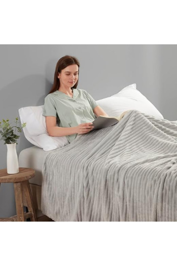 Other Striped bedspread blanket for large armchair, grey, 160x200cm, plush blanket