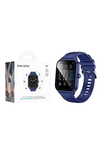 Hoco Smartwatch Sport Y27, Bluetooth 5.0, Apel, Display 1.95”, 230mAh, Albastru