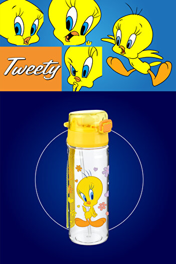 Waldern Tweety Patterned Children's School Set - 3 Piece Lunch Box - Pencil Case - Water Bottle Set