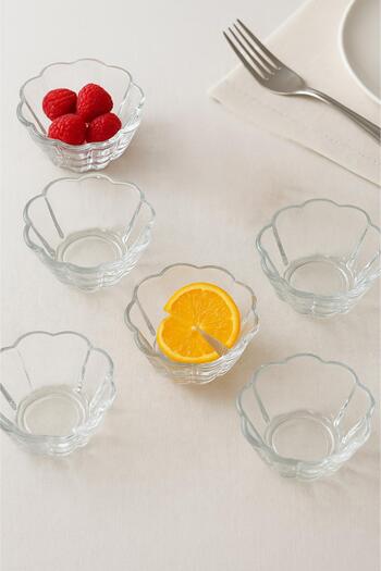 EWs Set of 6 Glass Patterned Bowls 125 ml