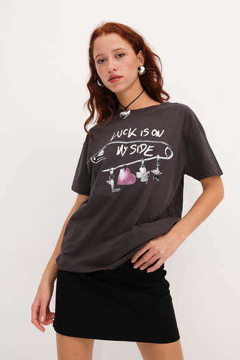 Addax Crew Neck Printed T-Shirt P10533