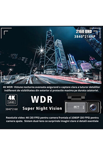 DFMiSHOP FreeQ Set Dual DVR Car Camera, 4K, DFMiSHOP FreeQⓇ M6, MicroSDXC Adata, adaptor SD, 64 GB memory card