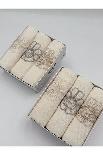 AYHANHOME 2 Pack Boxed Guipure Embroidered Dowry Gift 30X50 Kitchen Towel Set
