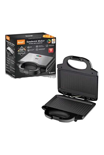 raf Sandwich Maker & Grill R547T, 2 in 1, 850W, Placi Antiaderente, Design Compact, Negru