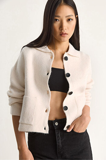 Bianco Lucci Women's Cardigan with Pockets 20251054
