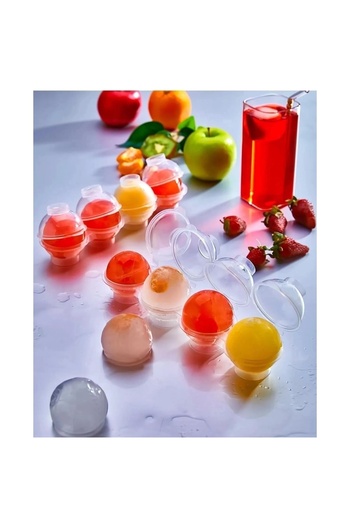 ÇERÇİCİ Top Fill Horizontal 4 Compartment Sphere Ice Ball Mold - Round Ice Ball Making Apparatus