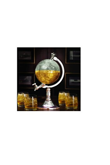 stuffix Drink Dispenser in the Shape of a Globe, 3.5L Capacity, Transparent, 24 x 42 cm
