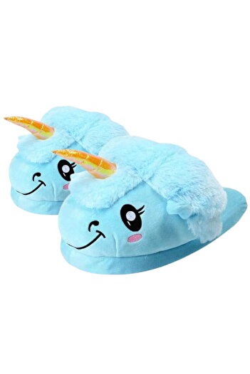 Other Papuci universali cu unicorn albaștri, pentru femei și bărbați, din pluș.