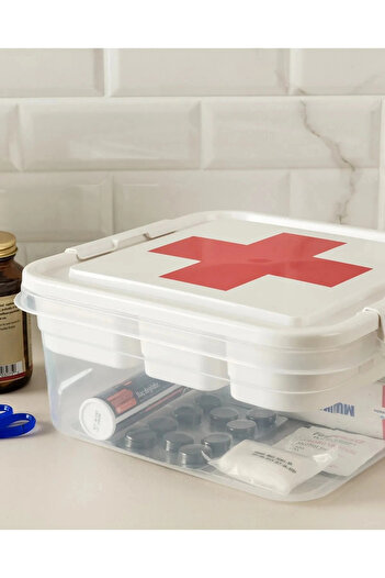 ÇERÇİCİ First aid storage box - medicine box (red cross)