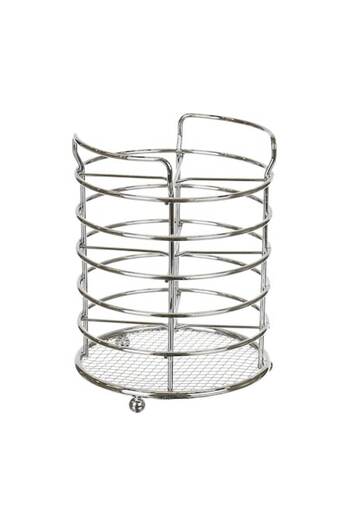 SHOPIENS Cutlery holder Shopiens® made of metal, Ø 12 x H 14 cm, stand, gray
