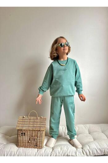 cgboutiquestylekids Water Green Injection Printed (Silicone Processing) 2 Thread Fabric Boys' Bottom and Top Set Super Quality