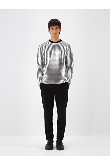 Xint Erkek Siyah Pamuk Dokulu Slim Fit Jogger Pantolon