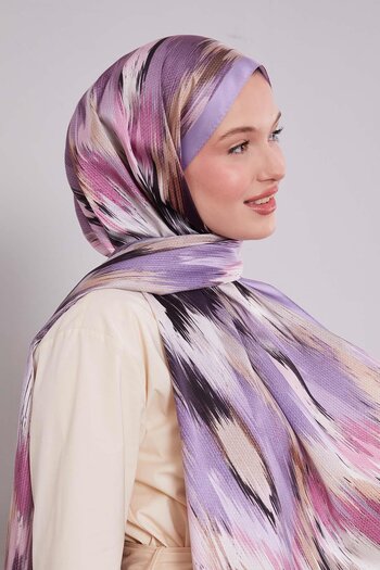 Levidor Purple Variegated Pattern Twill Shawl