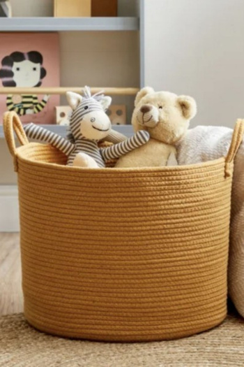 Salvia Dione Baby Kids Room Organizer Jute Toy Dirty Basket Storage Box Play Decorative Organizer Basket