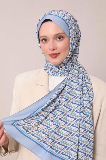 Levidor Μπλε ζιγκ-ζαγκ σχέδιο Club Shawl