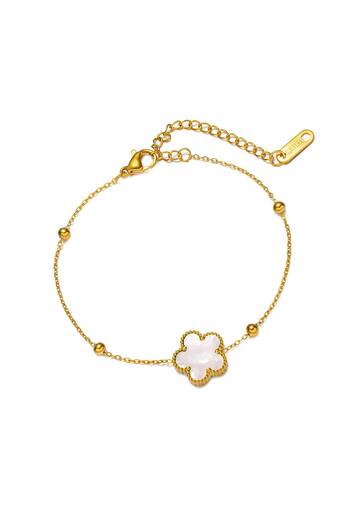 Inovius - Women's Bracelet, Aurora White, 18K Gold Plated Stainless Steel - 87917-0