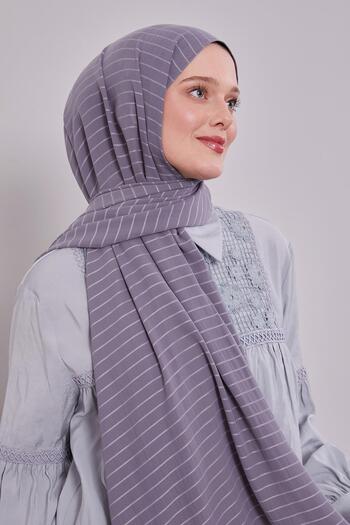 Levidor Gray Striped Cazz Shawl