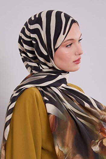 Levidor Green Pastel Floral Pattern Cotton Shawl