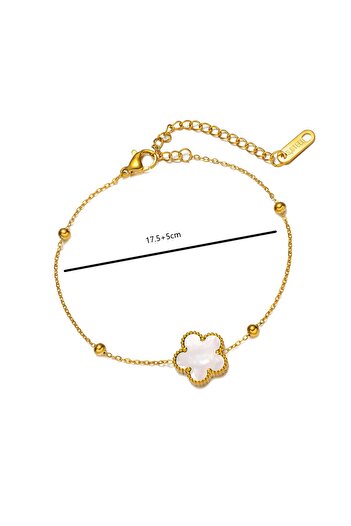 Inovius - Women's Bracelet, Aurora White, 18K Gold Plated Stainless Steel - 87917-0
