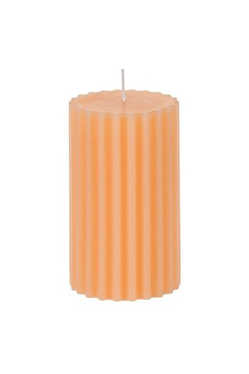 SHOPIENS Scented Orange Candle with Iris Aroma and Vertical Pleats Shopiens®, 7 x 12 cm