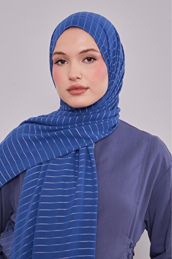 Levidor Blue Striped Cazz Shawl