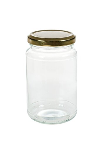 SHOPIENS Glass jar with golden screw metal lid Shopiens®, 350 ml