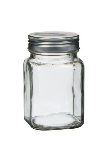 SHOPIENS Glass Jar with Aluminum Lid Shopiens®, 200 ml