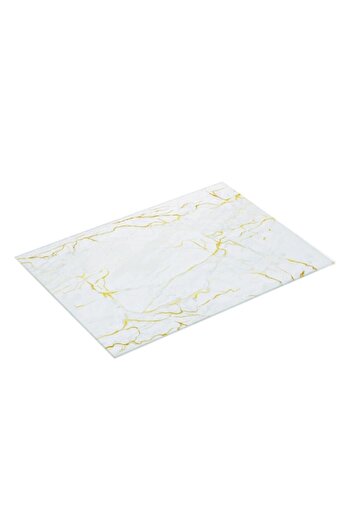 SHOPIENS Glass cutting board with marble pattern, golden shades, and silicone feet Shopiens®, 40 x 30 cm